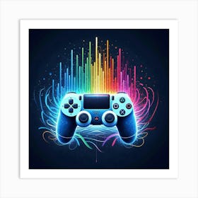 Rainbow Ps4 Controller Art Print