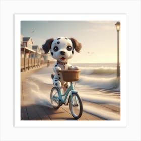 Dalmatian On A Bicycle art 1 Art Print