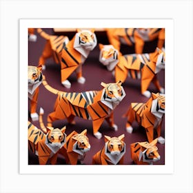 Origami Tigers Art Print