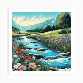 Serene And Peaceful Meadow 4 Art Print