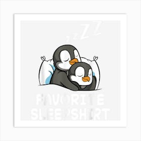 Penguine Penguins Nap Sleeping Sleep Pajama Nightg Art Print