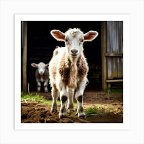 Calf In Barn Art Print