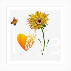 Love Ona Life Grandma Butterfly Sunflower Graphic 1 Art Print