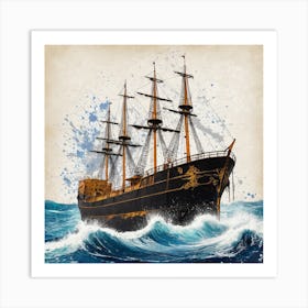 Ship In The Sea 1 Art Print