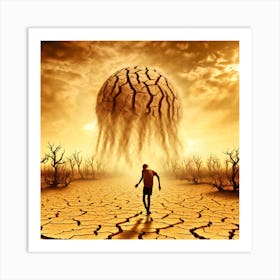 Man Walking In The Desert Art Print