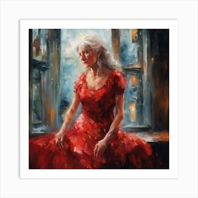 Woman In Red Art Print