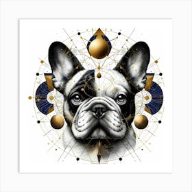 French Bulldog Portrait In Creative Forms Creative Drawing Art Print