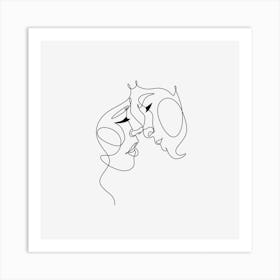 Man and Woman One Line Art Print