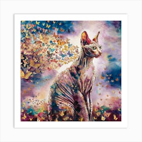 Butterfly Cat 8 Art Print