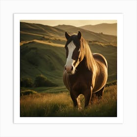 Horse In The Grass Art Print