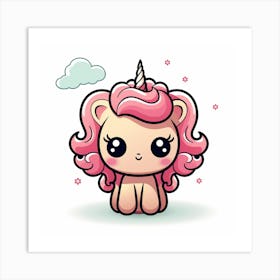 Unicorn With Rainbow Mane 29 Art Print