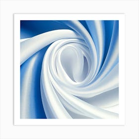 Blue And White Silk Art Print