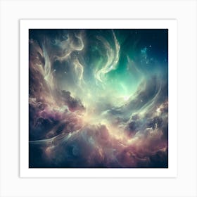 An ethereal and dreamlike depiction of the Northern Lights.1 Art Print