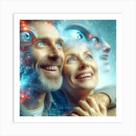 Couple With Eyes Art Print