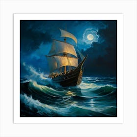 Ship At Sea 2 Art Print