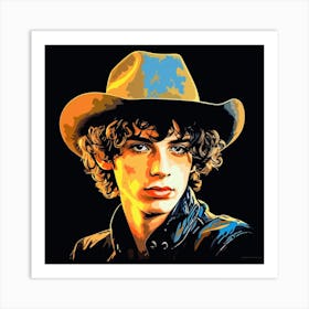 Museum Style Portrait Painting of a cowboy Art Print