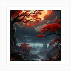 Asian Landscape Painting Art Print