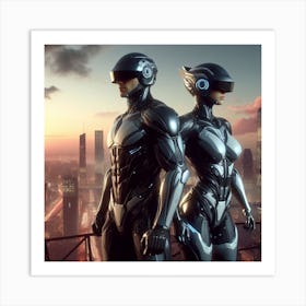 Futuristic Couple 45 Art Print