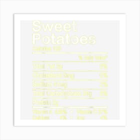 Sweet Potato Nutrition Facts Matching Family Thanksgiving Art Print