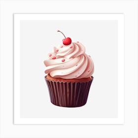 Cupcake With Cherry 20 Art Print