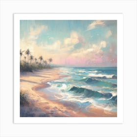 Sunset At The Beach 1 Art Print