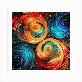 Abstract Colorful Swirls Abstract Painting 2 Art Print