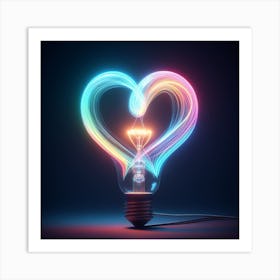 Heart Light Bulb Art Print