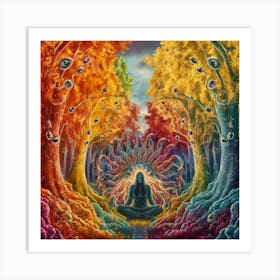 A Mesmerizing Psychedelic Illustration Of An Autum 28xhk7jgtg Lrk2upn2loq O3o23mestc2s9vwx8ahxww Art Print