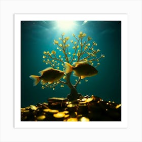 Goldfish And Tree Art Print