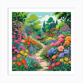 Into The Garden Ai Art Wall Art Design Illustration (51) Art Print