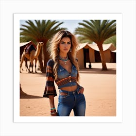 Girl In The Desert 1 Art Print