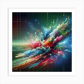 Colourful Abstract Shapes Art Art Print