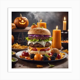 Halloween Burger Art Print