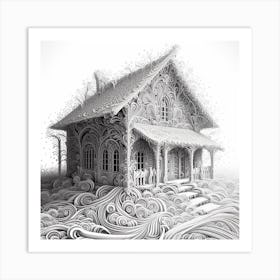 House In The Snow Art Print