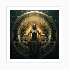 Galactic Roots: Her Celestial Journey Art Print