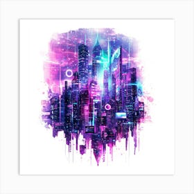 Cityscape.Generated AI. Wall Art Print 1 Affiche