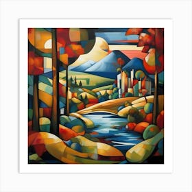 Cubism Art, Landscape 1 Art Print