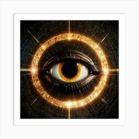 Default Golden Eye Dilated Cat Pupil Focus Catalyzer Channelin 0 (1) Art Print