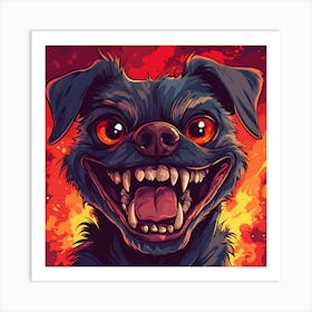 Scary Dog Emoji Dynamic Background 11 Art Print