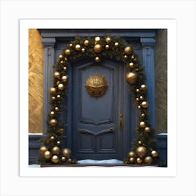 Christmas Decoration On Home Door Sf Intricate Artwork Masterpiece Ominous Matte Painting Movie (6) Art Print