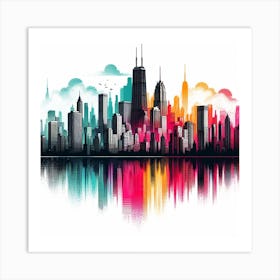 Chicago Skyline 2 Art Print