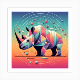 Geometric Art Rhinoceros 1 Art Print