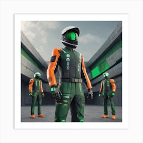 Futuristic Spacesuits 1 Art Print