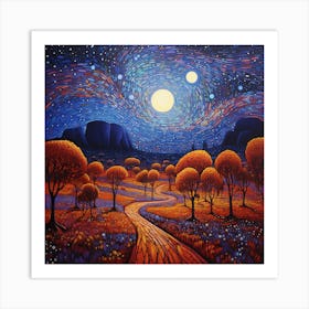 Australia Starry Night Art Print