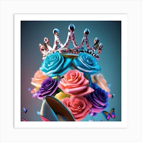 Diamond Heels With Diamond Crown Blue Laurels (2) (1) Art Print