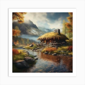 Hut In The Woods Art Print