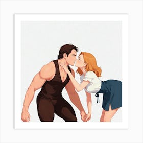 Kissing Couple 2 Art Print