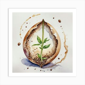 Coffee Bean Sprout Art Print