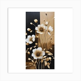 Flowers In Black And White Art Print