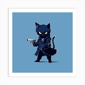 Cat With Gun 1 Art Print